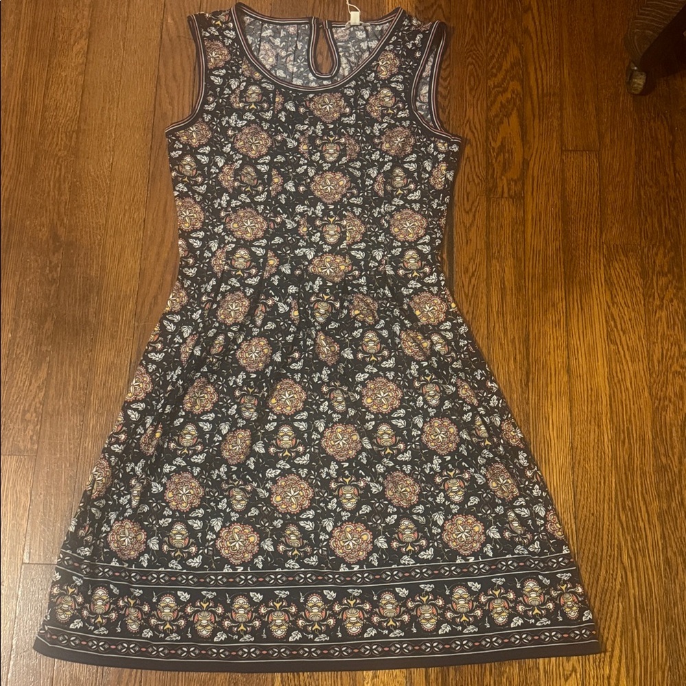 NWT, Max Studio Blue, Yellow, and Coral Patterned Mini Dress, Size S